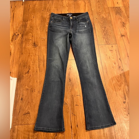 Democracy Denim - Democracy Womens Ab Solution Blue Jeans Distressed Bell Bottom Size 10